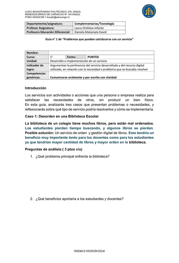 Guía de estudio con adecuación