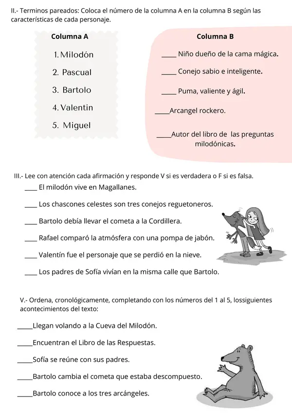 Evaluación Los sueños mágicos de Bartolo