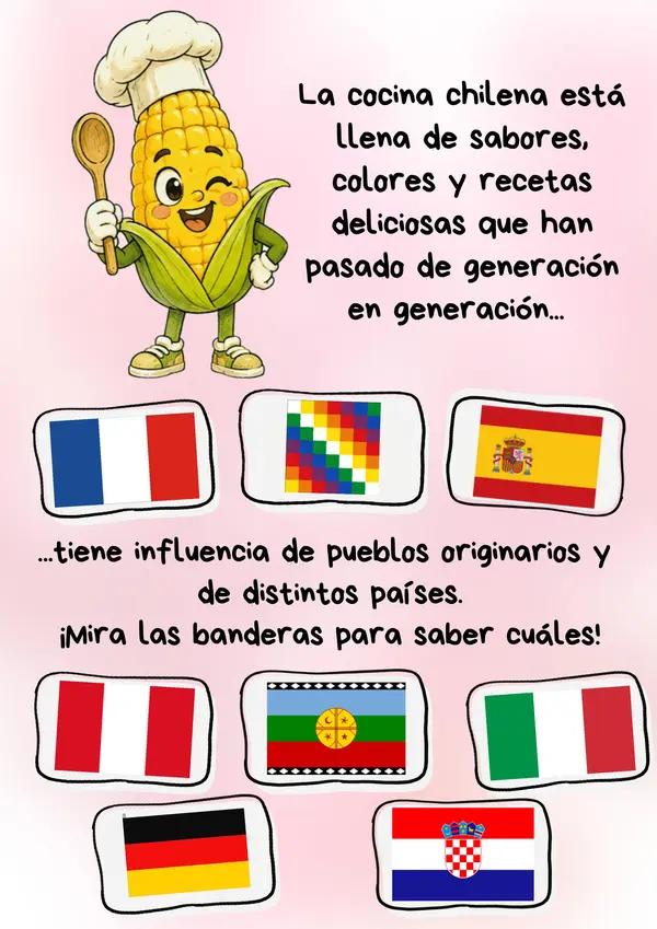 Ilustraciones Coloreables Comida típica de Chile