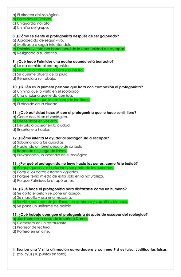 Prueba Lectura - Yo Simio