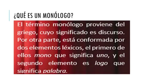 monólogo taller de literatura 4 medios. 