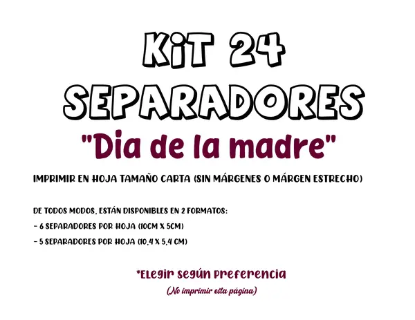 SEPARADORES RECUERDO DÍA DE LA MADRE