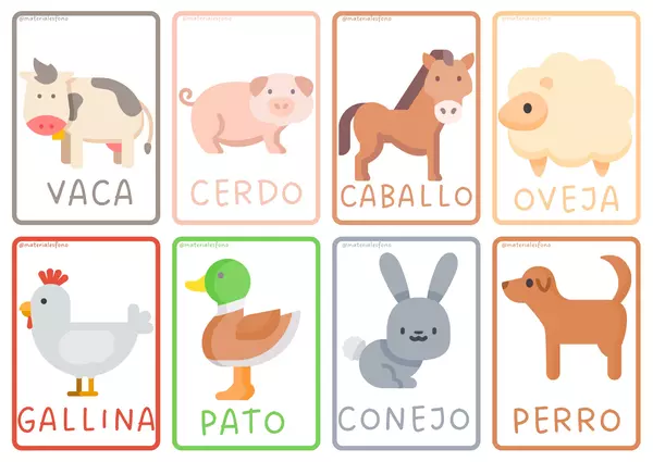 Flash cards animales (español e inglés)