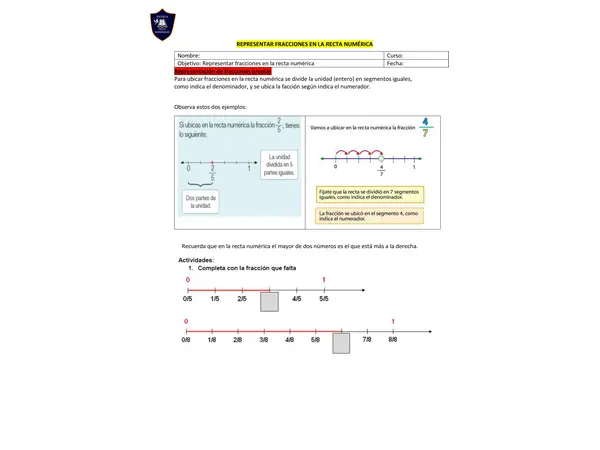 fraccciones en la recta numerica 