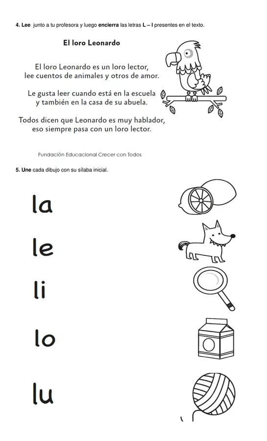 Guía letra L