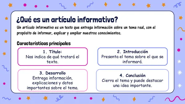 Artículo informativo y estrategias de comprensión lectora