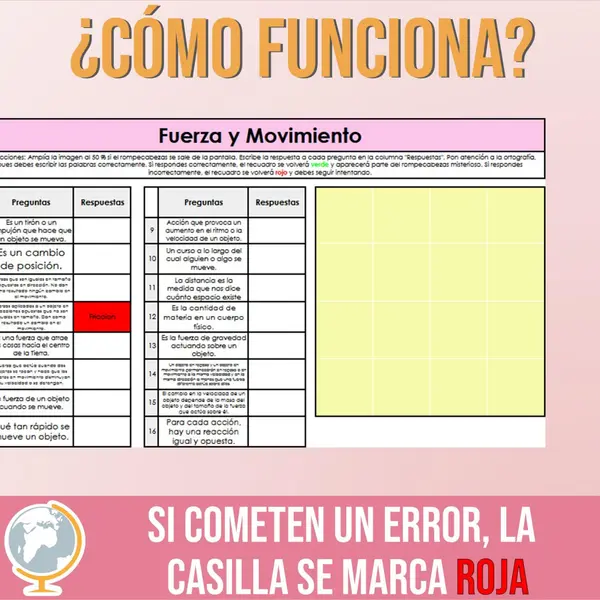 Fuerza y movimiento rompecabezas misterioso