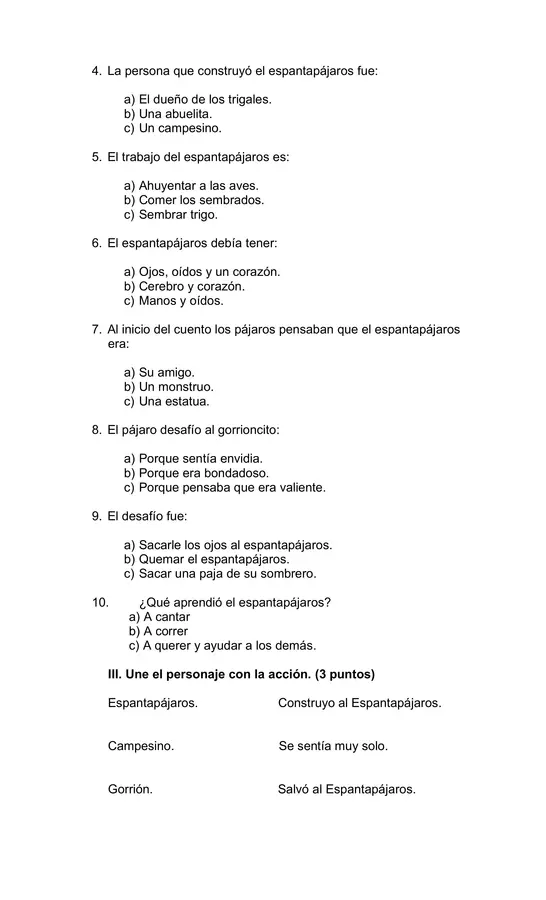 Plan Lector "El Espantapájaros con corazón".