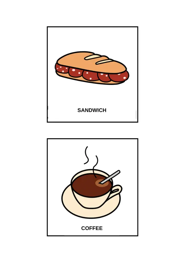 Food pictograms (pictogramas de alimentación en inglés)