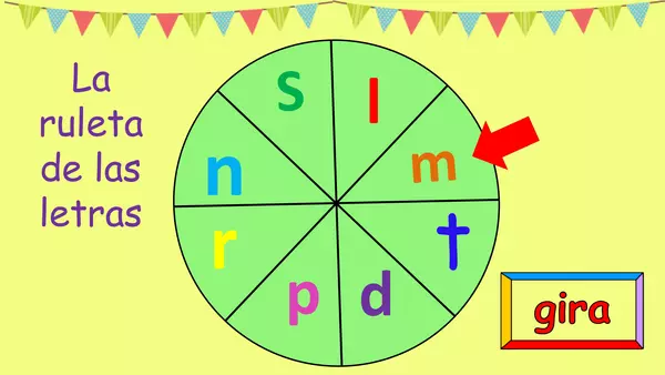 RULETA CON LETRAS DE NOMBRES DE ANIMALES 