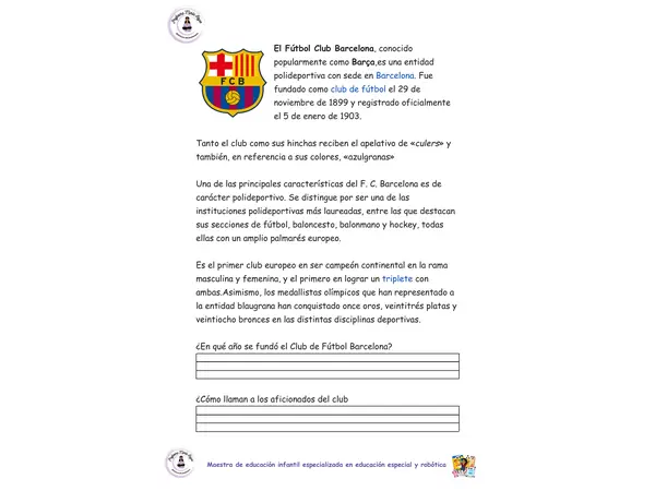 El Club de Futbol Barcelona