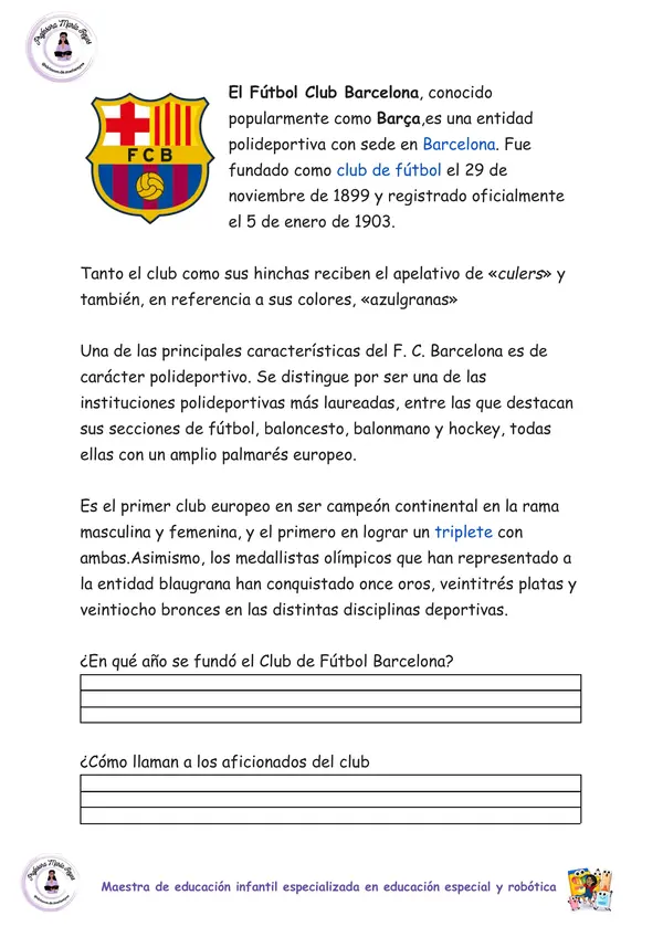 El Club de Futbol Barcelona