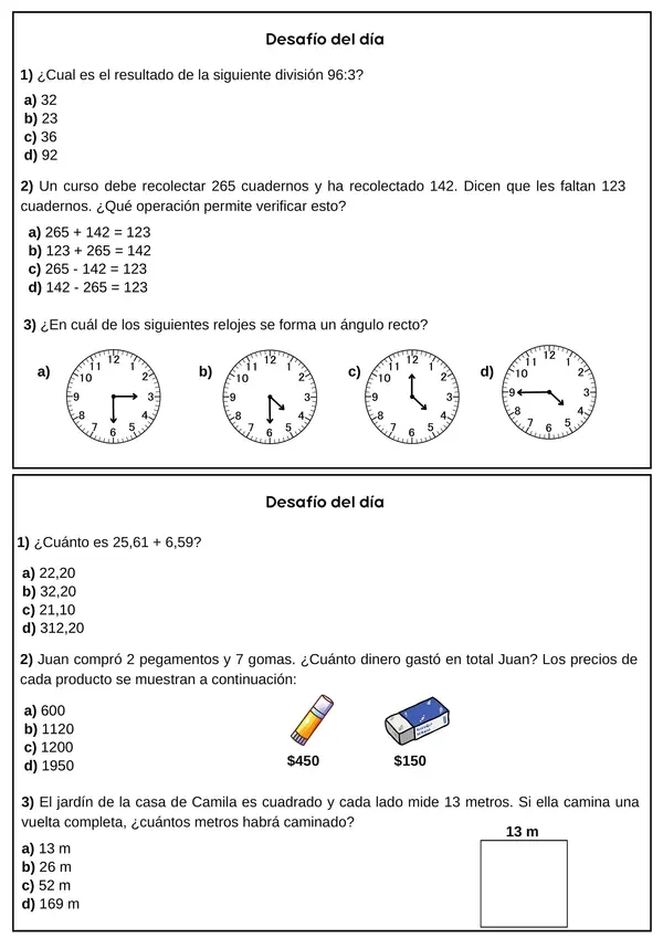 DESAFÍOS DIARIOS SIMCE