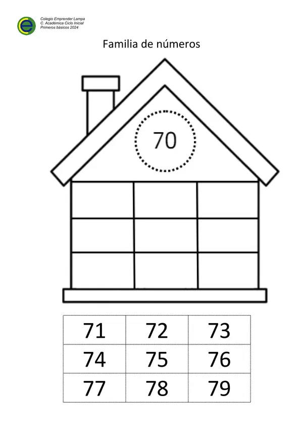 Familia de números 70 al 79