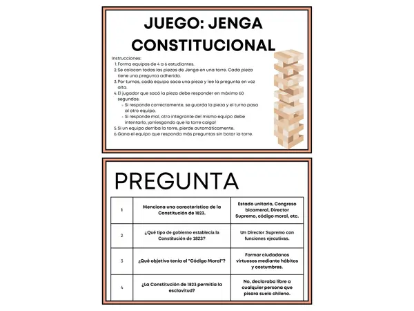 Juego Jenga Constitucional 