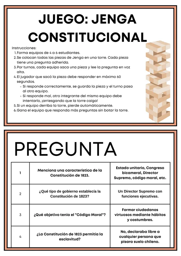 Juego Jenga Constitucional 