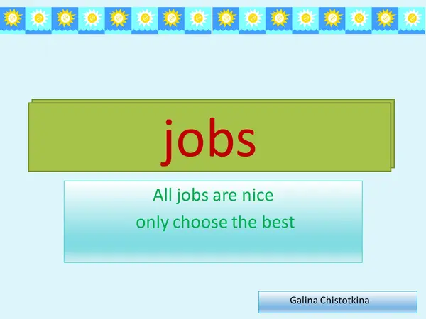 Occupations/job