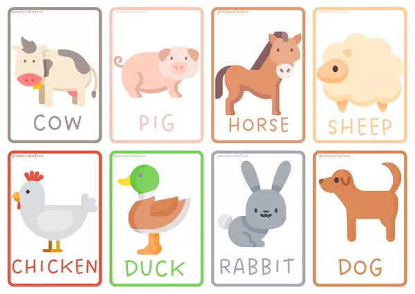 Flash cards animales (español e inglés)