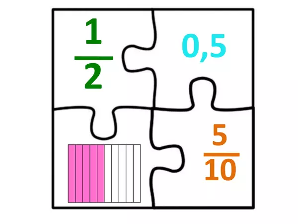 Puzzle Fracciones-Números decimales