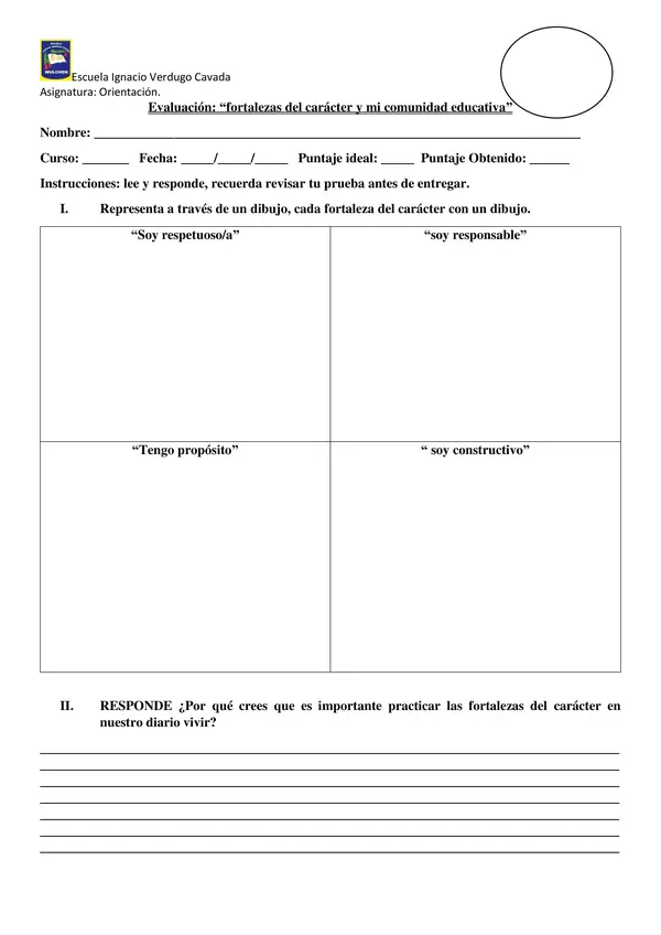 ficha de Orientación "Fortalezas de carácter"
