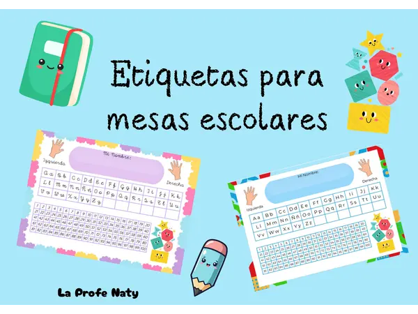 Etiquetas para mesas escolares 