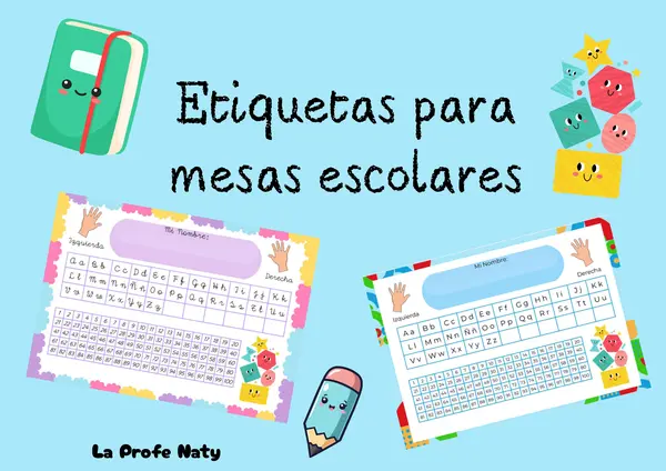 Etiquetas para mesas escolares 