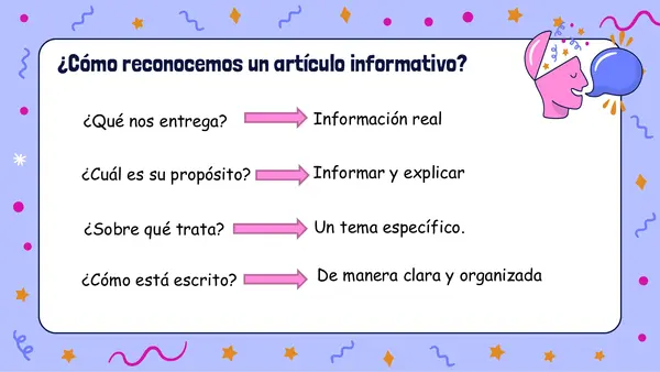 Artículo informativo y estrategias de comprensión lectora