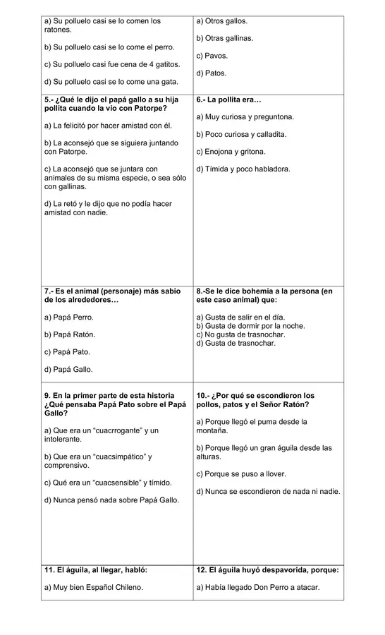 Prueba "La Pollita Bohemia"