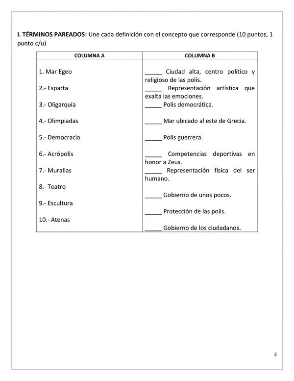 Prueba "Antigua Grecia" - 7mo básico