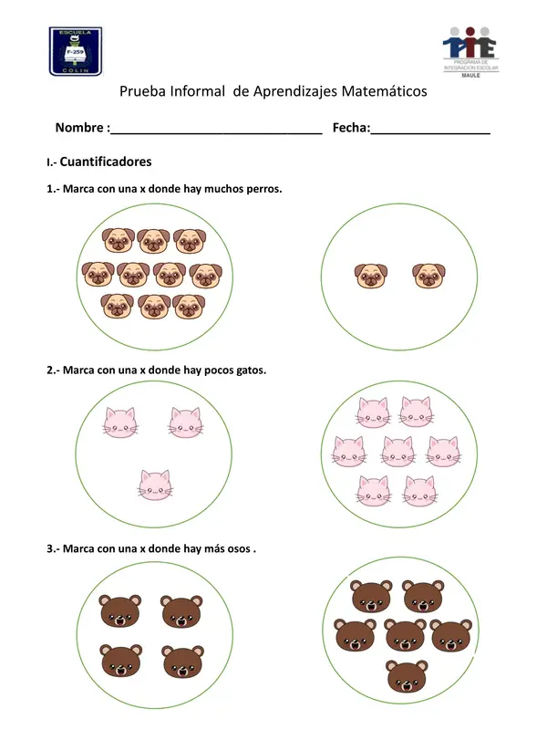 Prueba Informal de Aprendizajes Matemáticos"