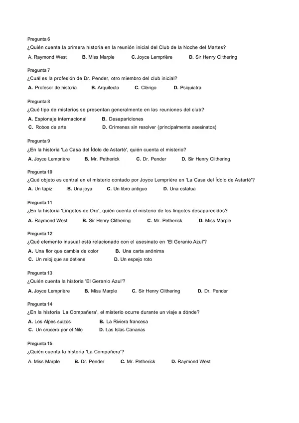 Prueba libro Detective Miss Marple