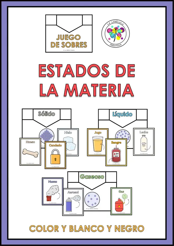 Juego cartas estados de la materia ciencias naturales 
