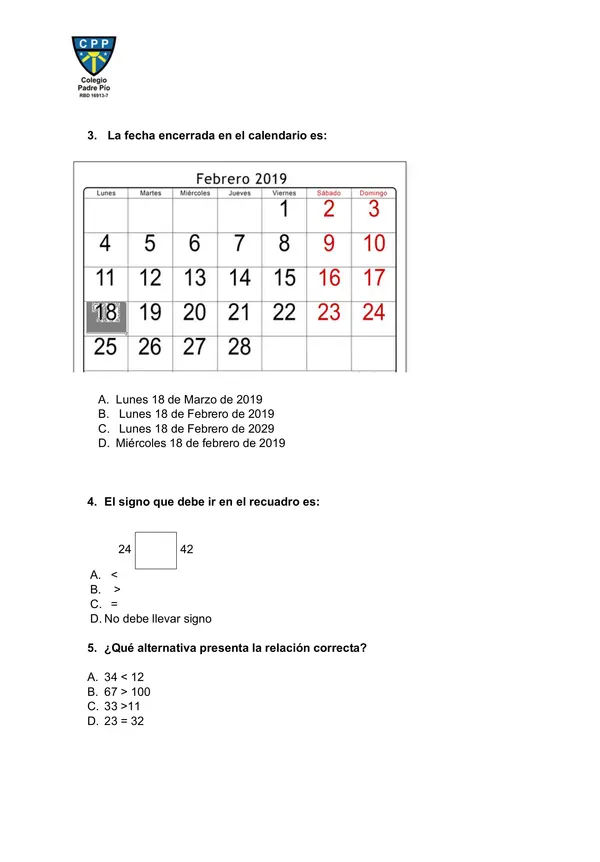 EVALUACION matematicas