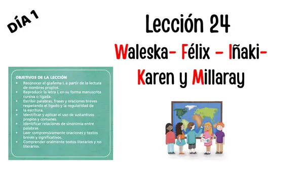 Lección 24 Waleska- Félix – Iñaki- Karen y Millaray Parte 2 Mayúsculas Método Matte