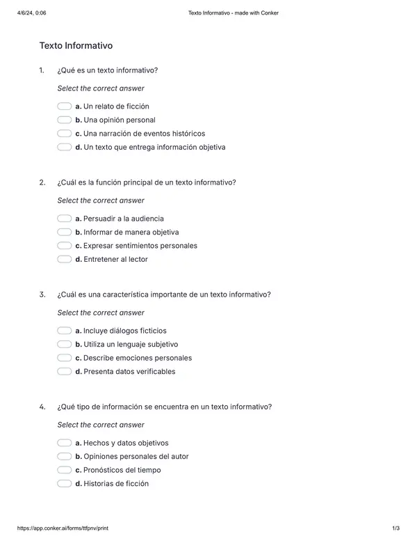 Evaluación texto informativo (Lenguaje)