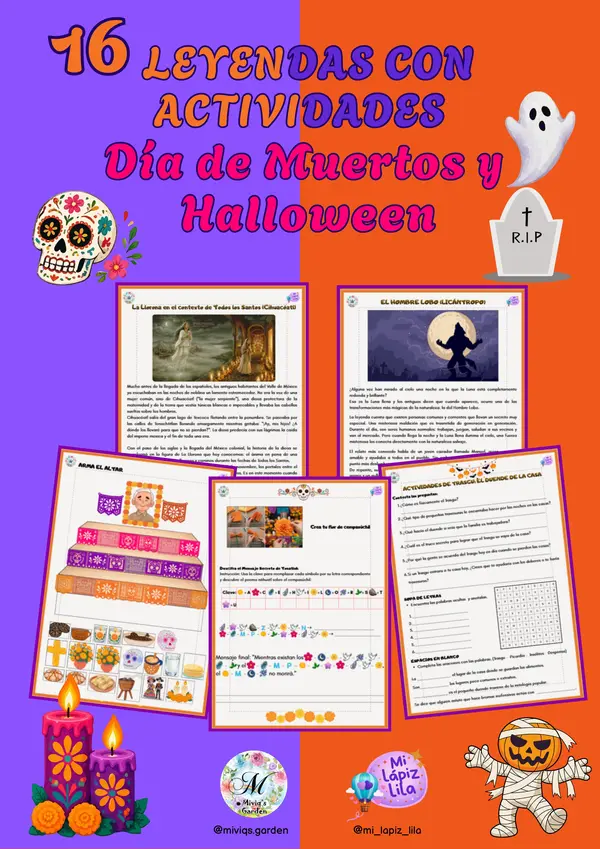 16 Leyendas de Día de Muertos y Halloween + Actividades