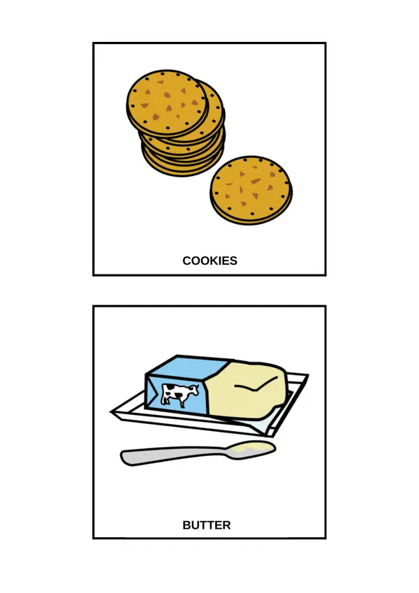 Food pictograms (pictogramas de alimentación en inglés)