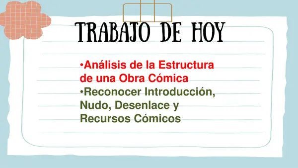 DOS CLASES COMPLETAS PARA SEGUIR LA UNIDAD DE LA COMEDIA 