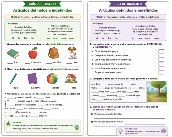 Artículos definidos e indefinidos 