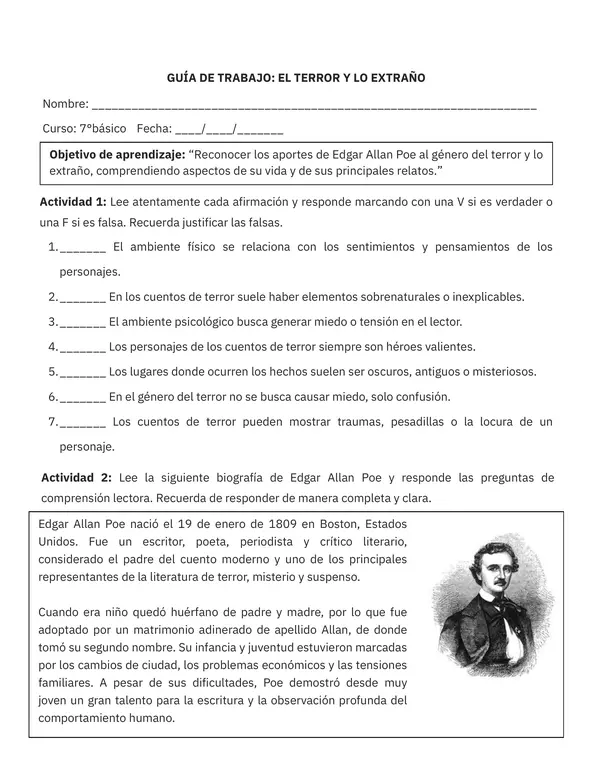 El terror y lo extraño: Edgar Allan Poe