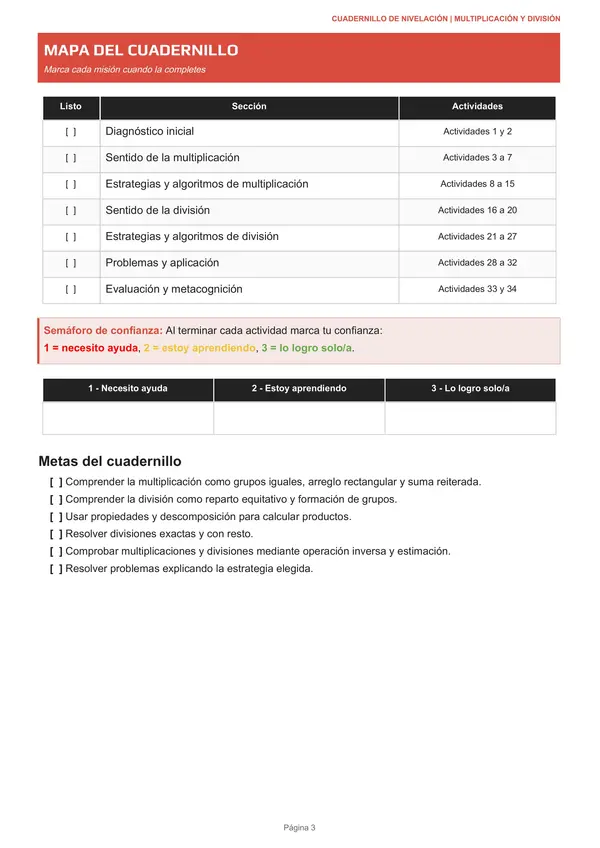 Multiplica y Divide: cuadernillo de nivelación | 3.º y 4.º básico