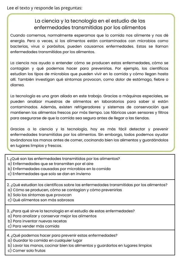 Higiene en la alimentación | Ciencias Naturales