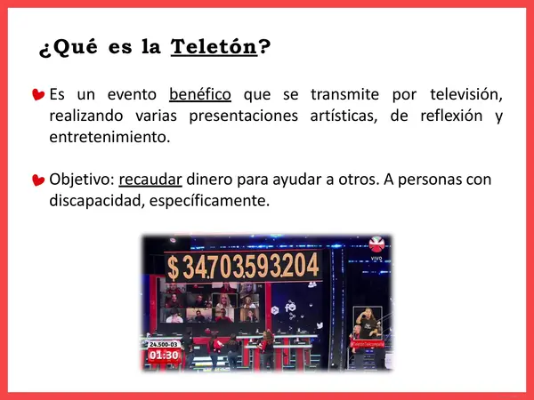 Breve introducción al evento de Teletón. Chile.