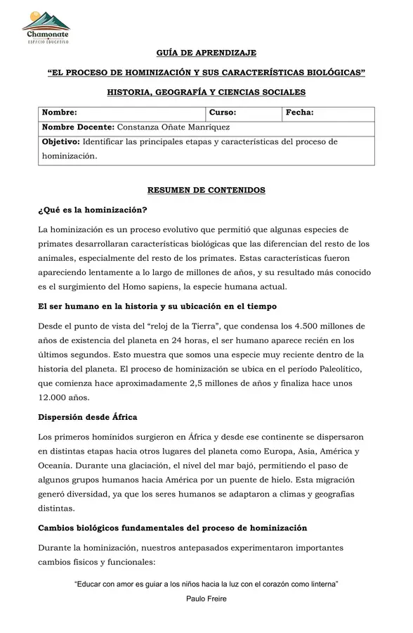 Proceso de Hominización