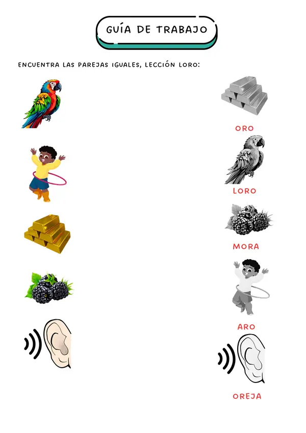 GUÍA LECCIÓN LORO - NIDO - PINO - PATO