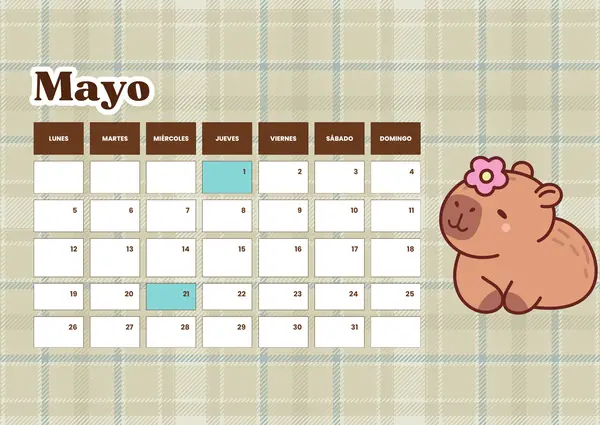 Calendario marzo a diciembre capibara