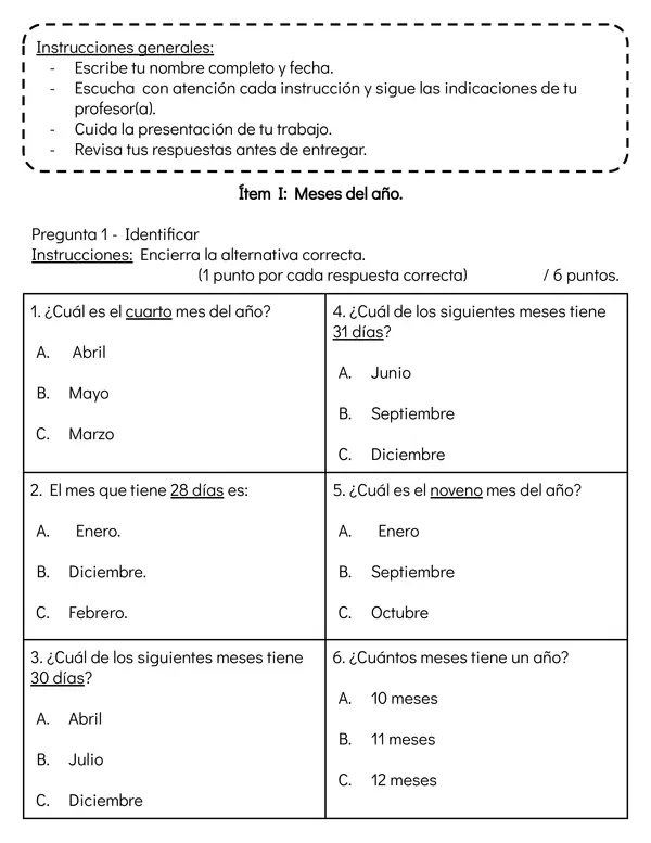 Evaluación medición - segundo básico