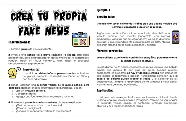 Guía de trabajo - Crea tu propio Fake News 