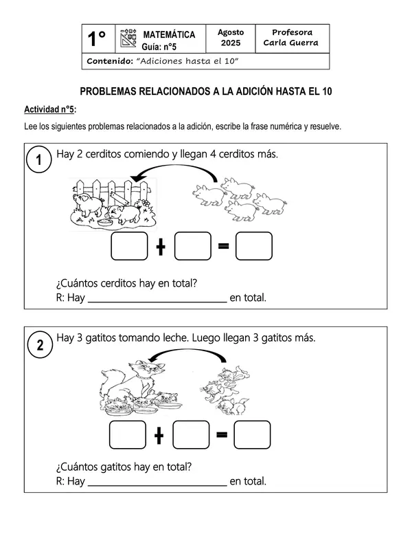 Adiciones hasta el 10 