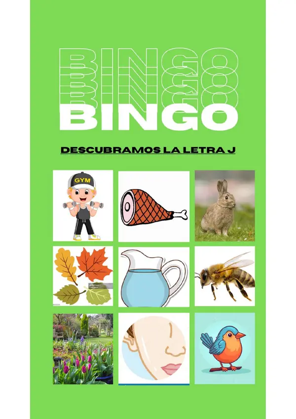 Bingo con la letra J